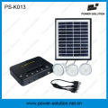 4W 11V Panel Solar 3PCS 1W LED Bombillas solares Sistema solar Home Solar System (PS-K013)